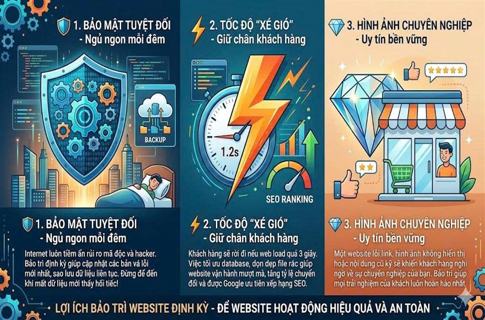 03 Lợi Ích Cốt Lõi Của Dịch Vụ Bảo Trì Website Định Kỳ